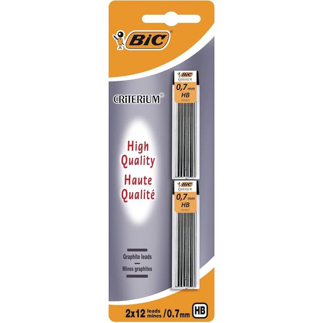 Vulpotlood stiften BIC 0,7mm HB, 24 stuks