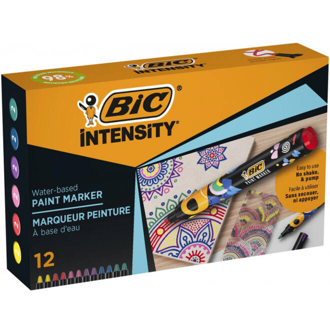 Acrylmarker BIC paint assorti, 12 stuks