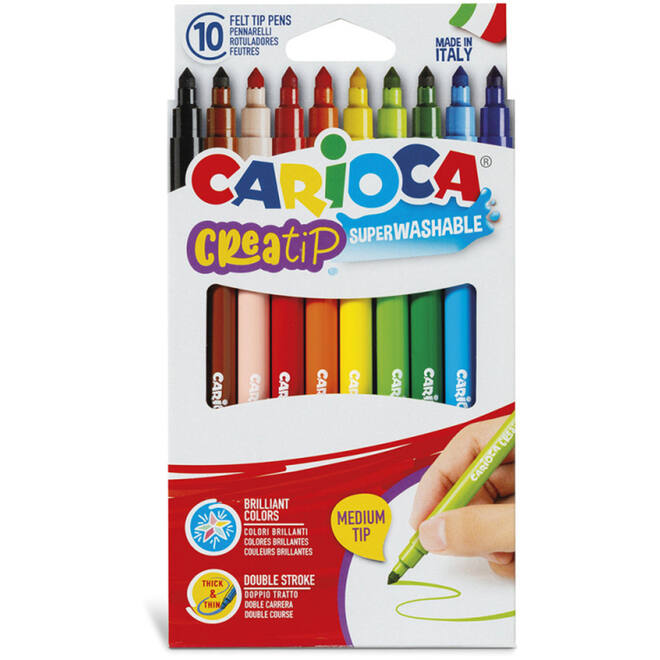 Viltstiften Carioca Superpunt assorti, 10 stuks