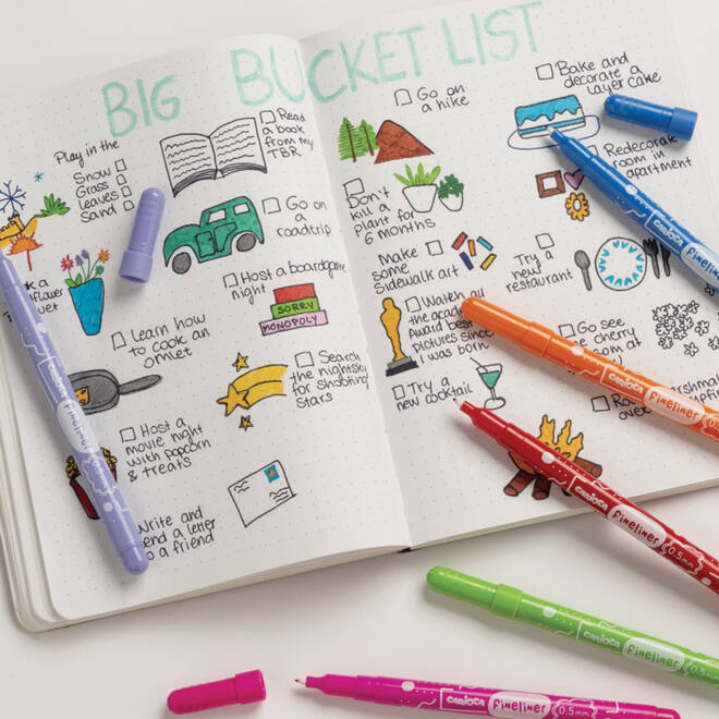 Fineliners Carioca assorti 0,5 punt, 30 stuks