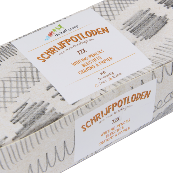 Schrijfpotloden | de Rolf groep | HB driekantig blauw, 72 stuks