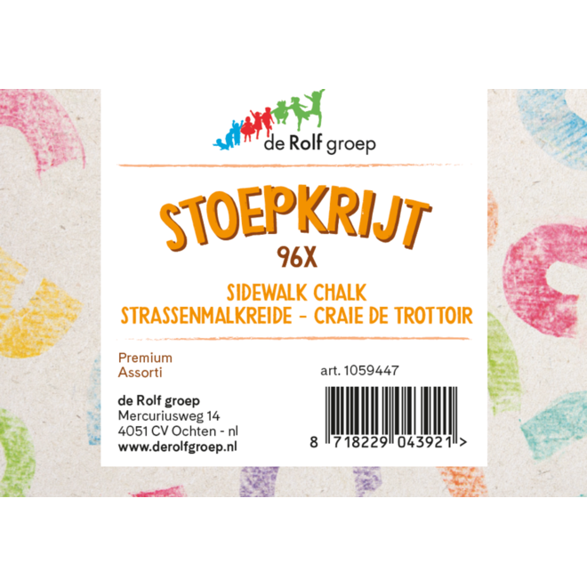 Stoepkrijt | de Rolf groep | Premium klassenpakket, 96 stuks