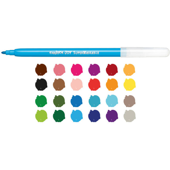 Viltstiften Carioca joy fine tip assorti, 24 stuks