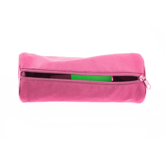 Schooletui rond 21 x 8,5 cm, roze