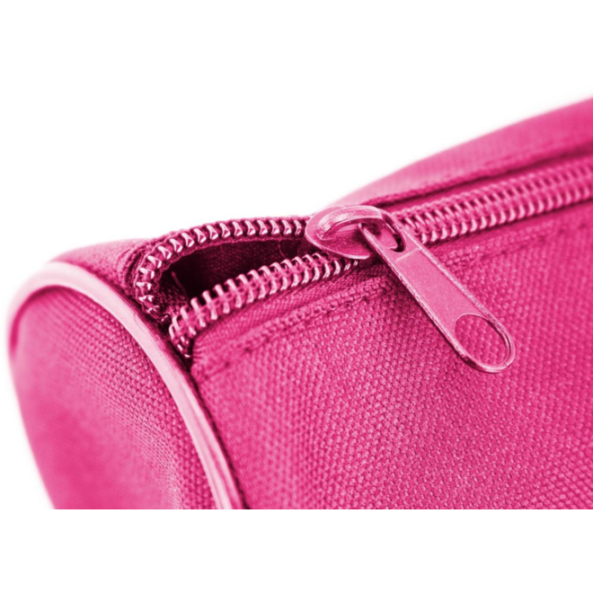 Schooletui rond 21 x 8,5 cm, roze