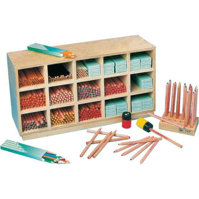 Potloodvakkenkast hout 60 x 19 x 31 cm