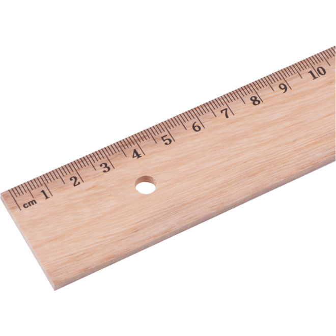 Liniaal hout 30 cm met inleg