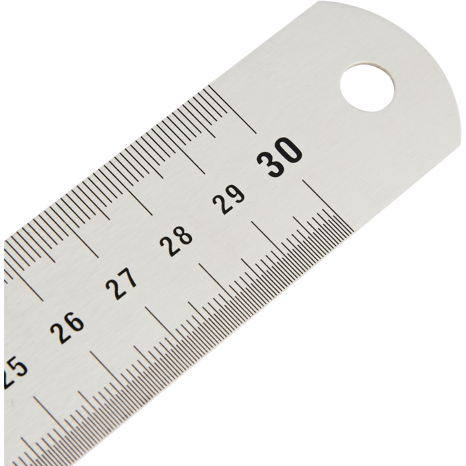 Liniaal roestvrijstaal, 30 cm