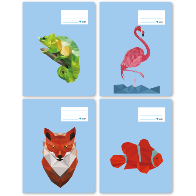 Tekenschriften blanco, geo dieren, 16,5 x 21 cm, 120 gr (25 stuks)