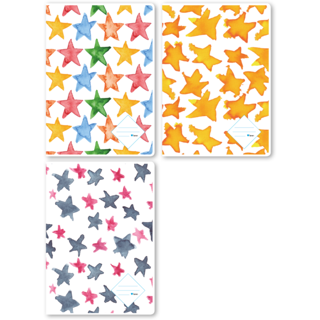 Tekenschriften blanco, sterren, 21 x 29,7 cm (A4), 120 gr (25 stuks)
