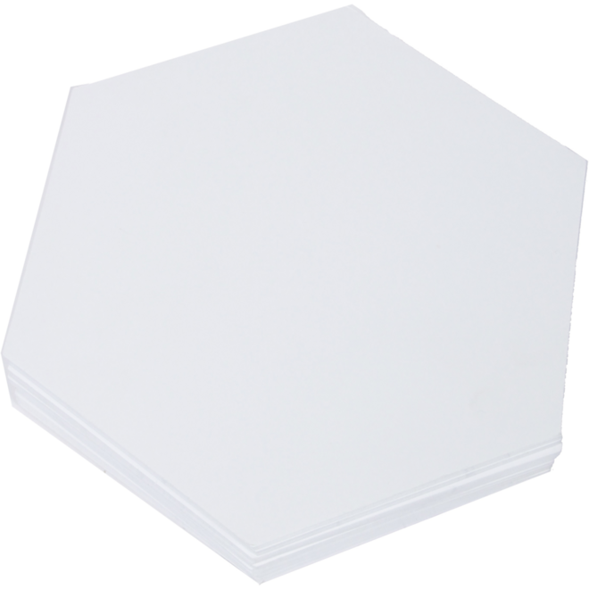 Tekenpapier zeshoek 20 cm wit 250 vel, 120 grs.