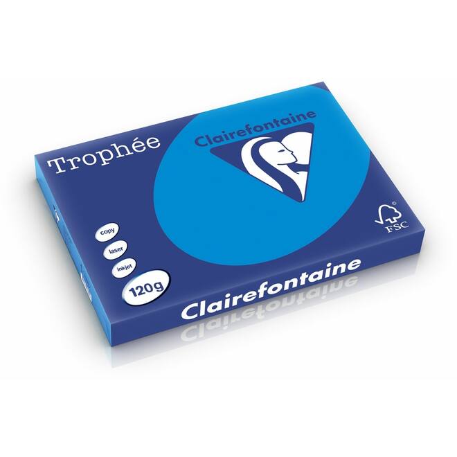 Omslagkarton diepblauw/cariben A3 FSC houtvrij 250 vel, 120 grs.