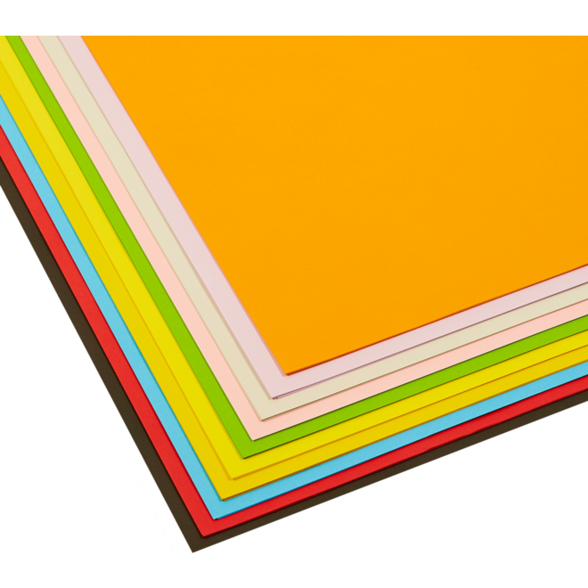 Tekenpapier 45 x 64 cm 10 kleuren 100 vel, 80 grs.