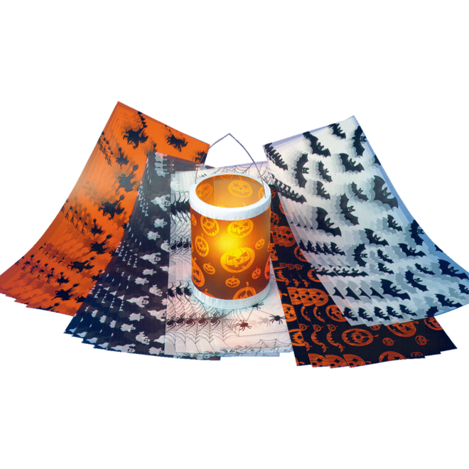 Lampionpapier Halloween 20 x 51 cm 25 vel in 5 motieven, 115 grs.
