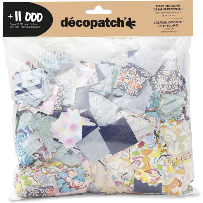 Decoupagepapier Decopatch Maxi pak vierkantjes 3x3 cm, 11.000 stuks