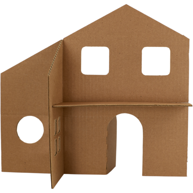 Poppenhuis gestanst, 12 stuks