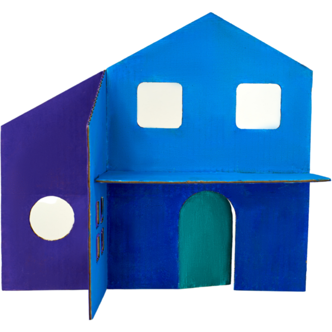 Poppenhuis gestanst, 12 stuks