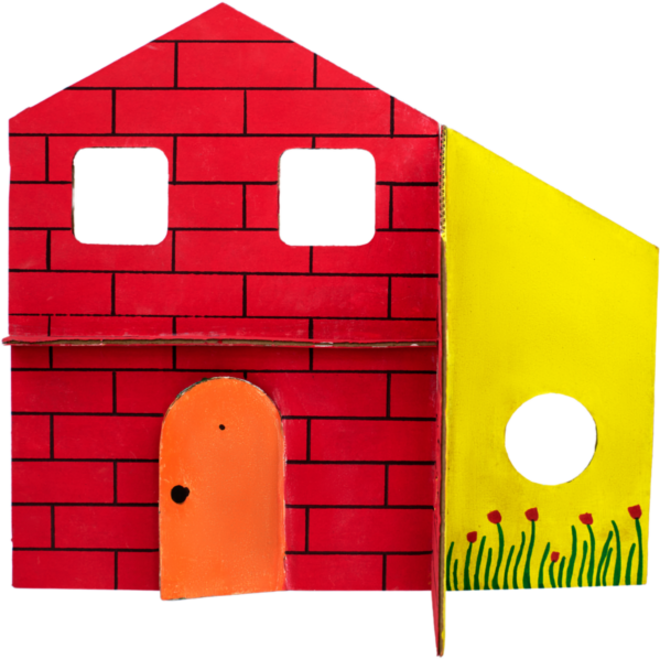 Poppenhuis gestanst, 12 stuks