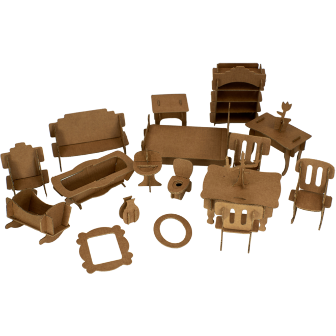 Poppenhuismeubels om te versieren, 20 sets