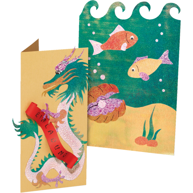 Knutselpapier iriscerend, 50 vel 14 x 14 cm in 10 kleuren, 75 grs.
