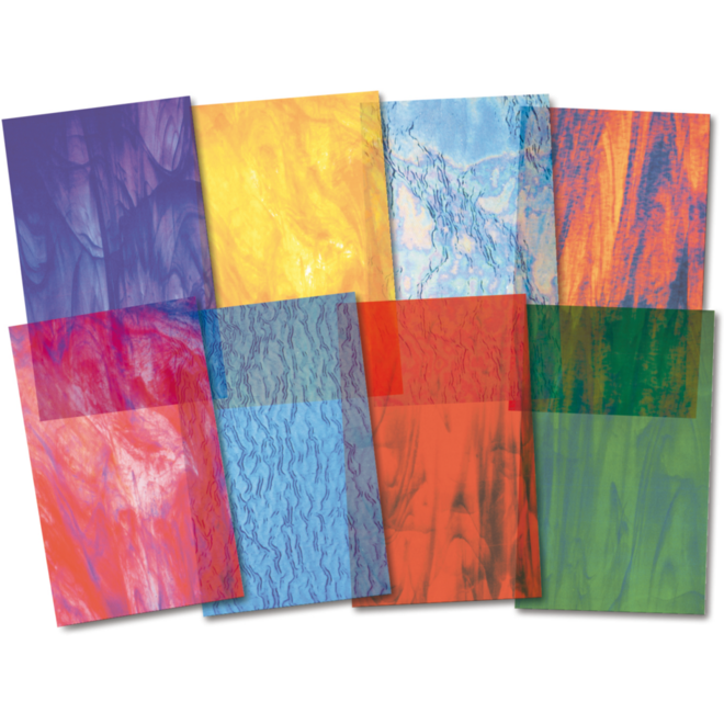 Glas in lood papier 8 soorten, 24 vel