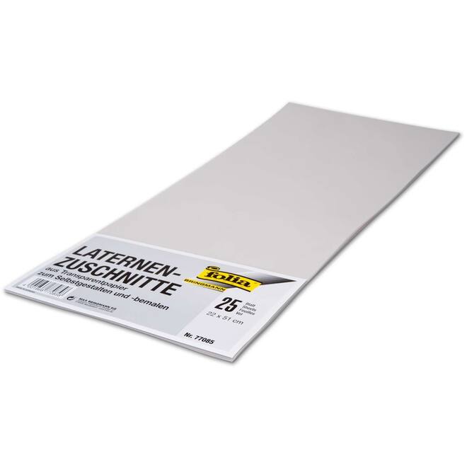 Lampionpapier onbedrukt transparant 25 vel, 22 x 51 cm