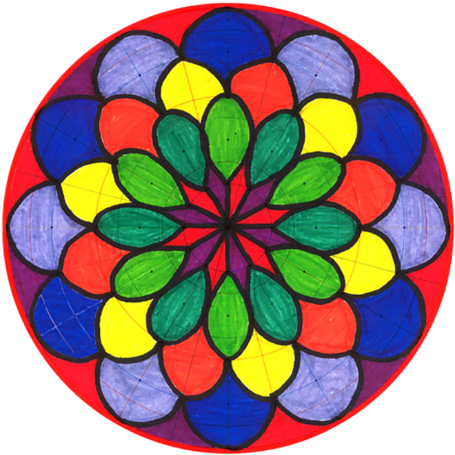 Mandala vellen 28 x 28 cm, 36 stuks