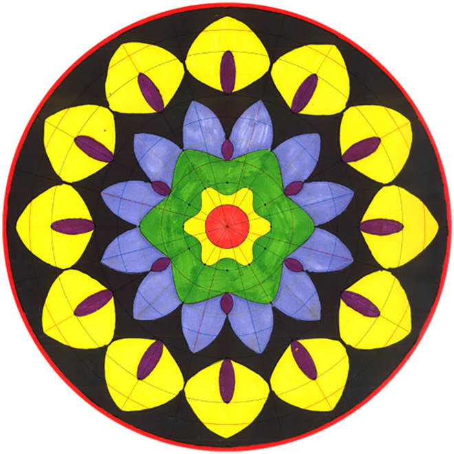 Mandala vellen 28 x 28 cm, 36 stuks
