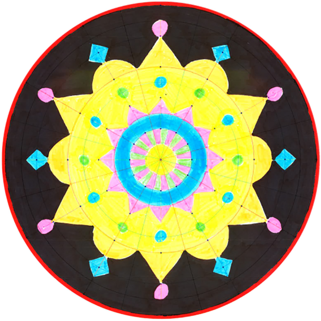 Mandala vellen 28 x 28 cm, 36 stuks