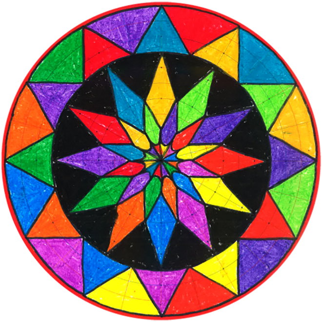 Mandala vellen 28 x 28 cm, 36 stuks