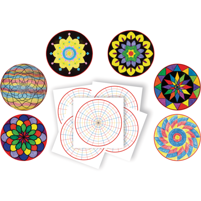 Mandala vellen 28 x 28 cm, 36 stuks