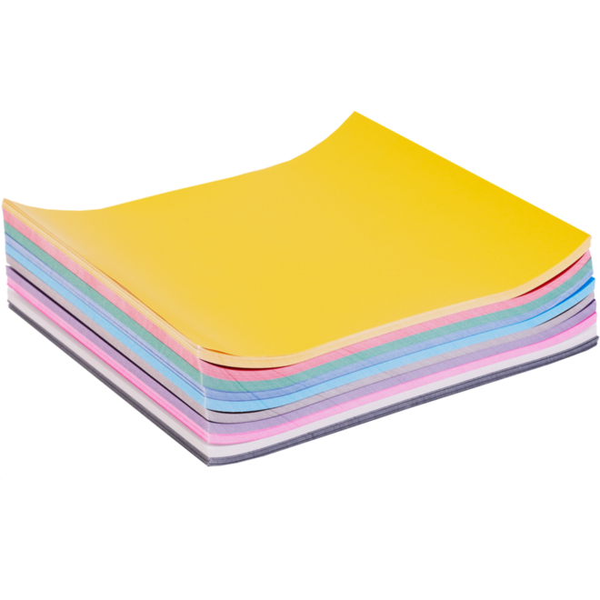 Sitspapier 16 x 16 cm 80 grs.  500 vel, 10 kleuren ass.