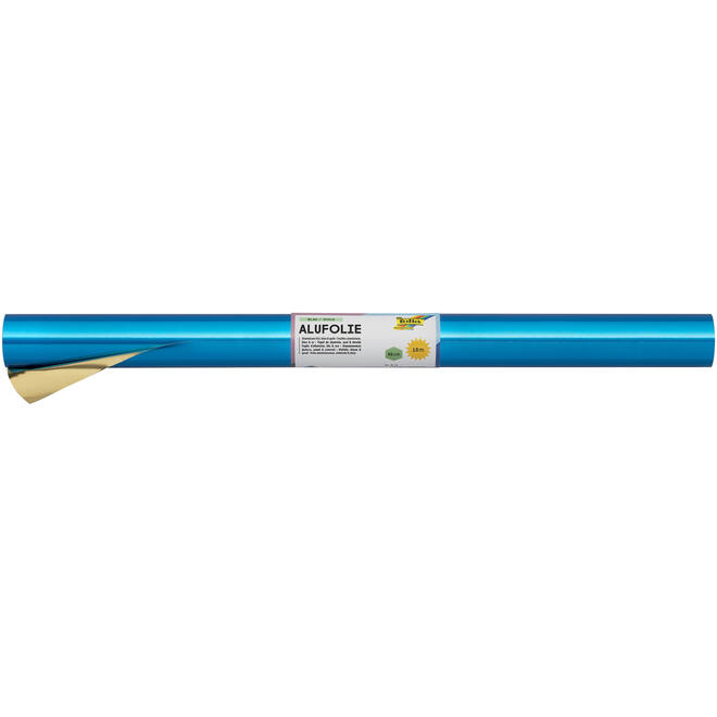 Aluminiumfolie goud/blauw 50 cm x 10 meter