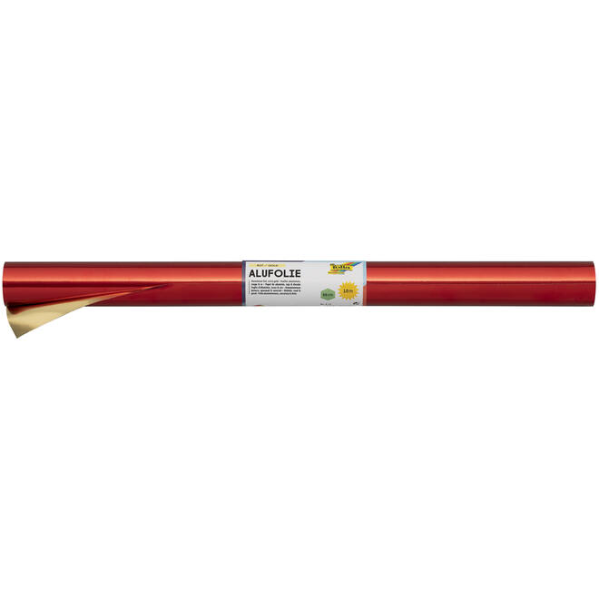 Aluminiumfolie goud/rood 50 cm x 10 meter