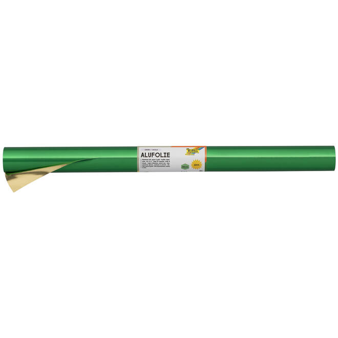Aluminiumfolie groen/goud 50 cm x 10 meter