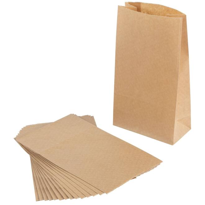 Blokbodemtasjes bruin 12 x 6 x 21 cm, 15 stuks