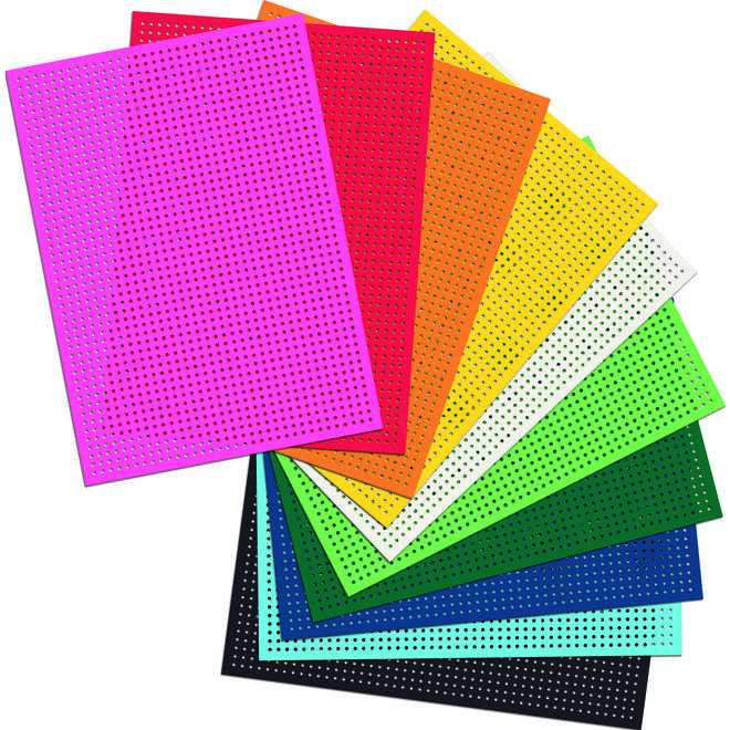 Borduurkarton 17,5 x 24,5 cm 10 kleuren, 40 vel