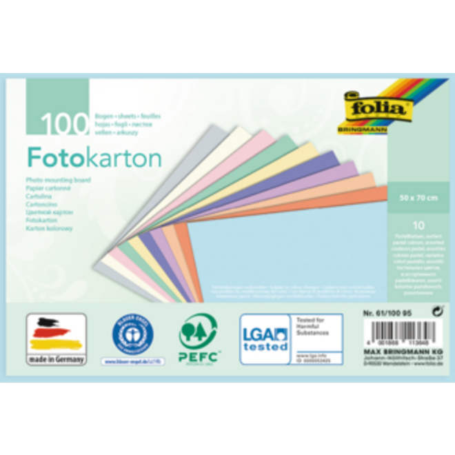 Dik engels karton 50 x 70 cm 100 vel pastel ass. 300 grs.