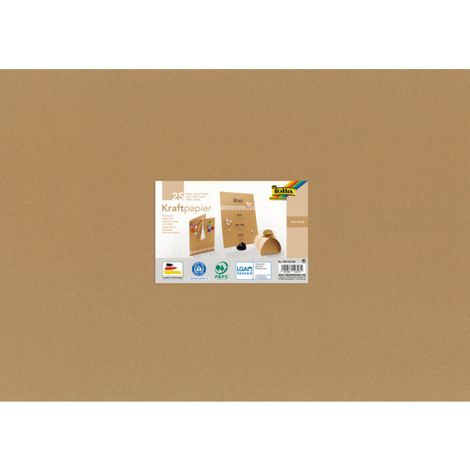 Kraft papier 50 x 70 cm 25 vel naturel, 120 grs.