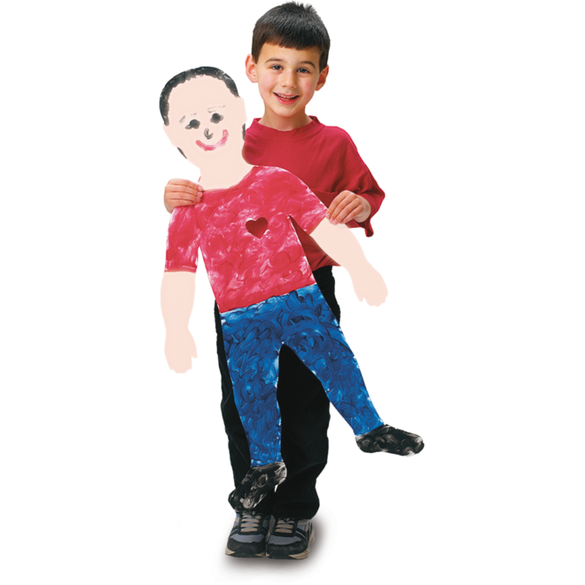 Kartonnen figuur kind 46 x 89 cm, 24 stuks