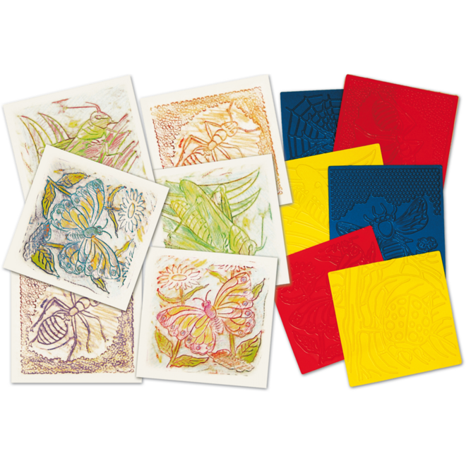 Patroonplaten insecten 18 x 18 cm, 6 stuks