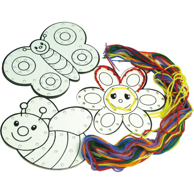 Borduurfiguren voorbedrukt 6 stuks 3 modellen, 16 cm