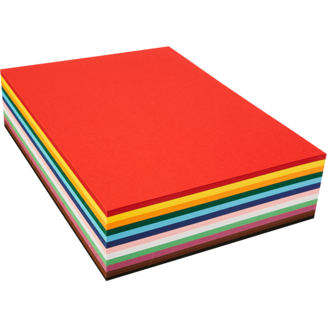 Engels karton A4, 240 vel 12 kleuren ass. 220 grs.