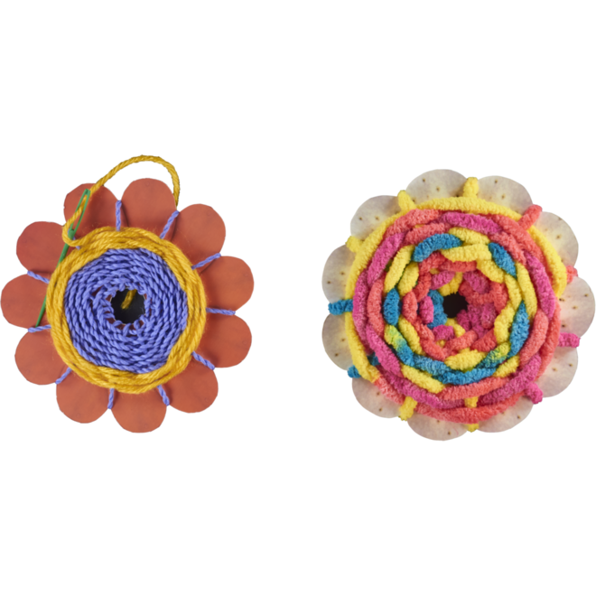 Vlechtbloemen met borduurnaald 11,5 cm, 16 stuks