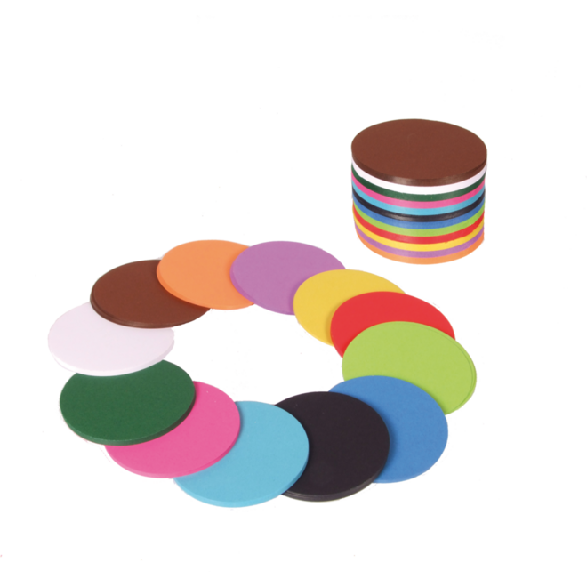 Vouwbladen rond 8 cm 60 grs 12-kleuren 480 vel