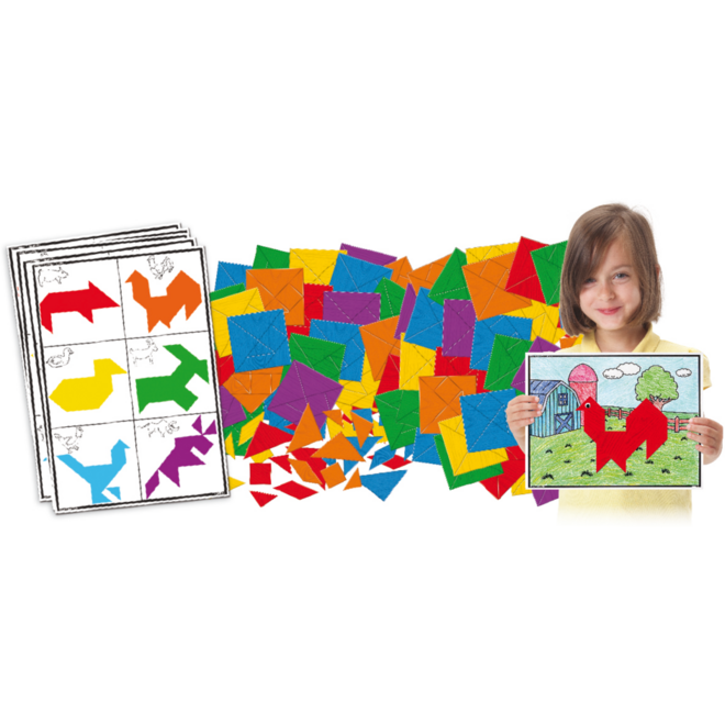 Tangram puzzelmozaïek, 100 stuks