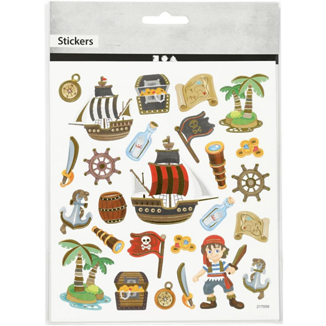 Stickers Piraten no.2 15 x 16,5, per 8 st