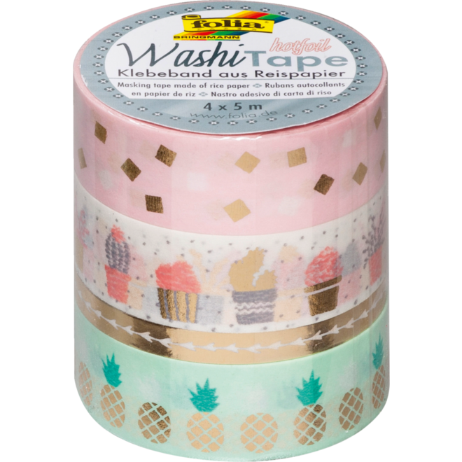 Washi-Tape set van 4,  goud