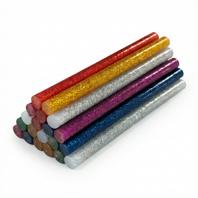 Lijmpatroon glitter 7 mm x 100 mm,  20 stuks