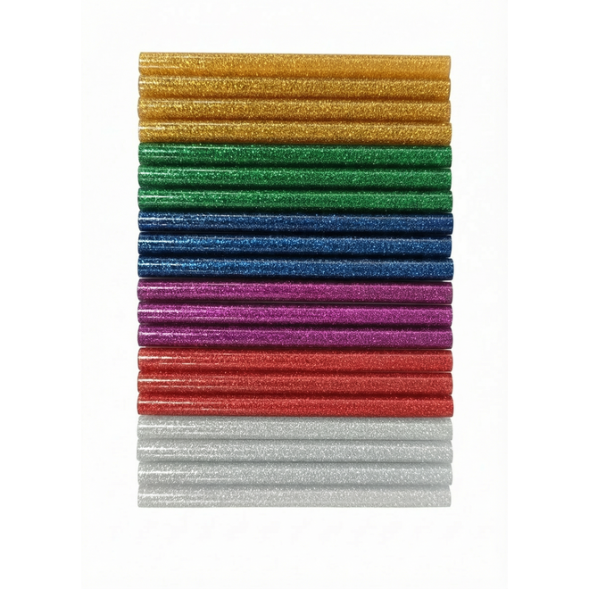 Lijmpatroon glitter 7 mm x 100 mm,  20 stuks
